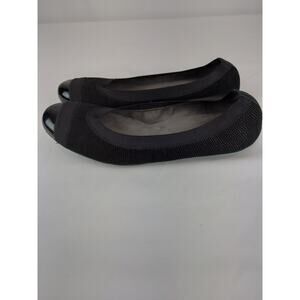 Stuart Weitzman Ballerina Flats Patent Toe Black Stretch 6.5 M